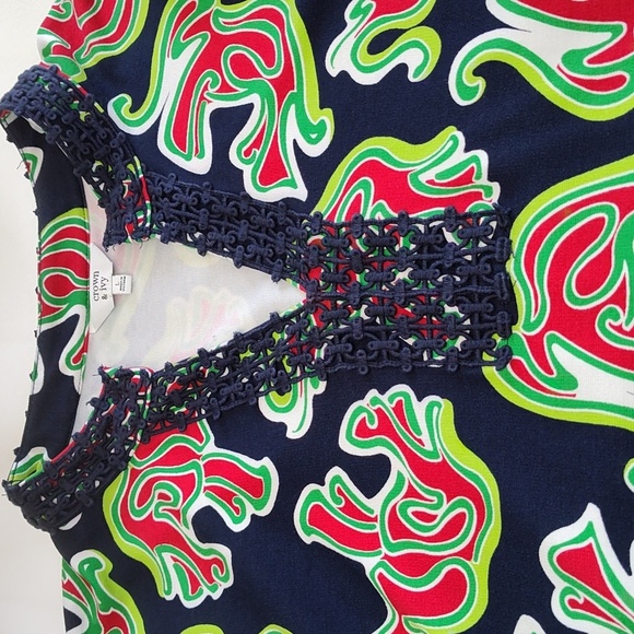 Crown & Ivy Dress Knee Length Size L Preppy Knit Elephant Print Black Red Green - Picture 8 of 12